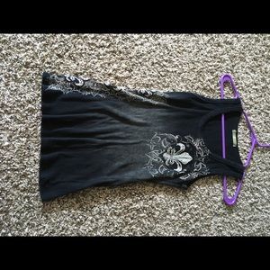 Black bling tank top